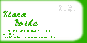 klara moika business card